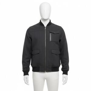 Billabong Wool Blend Bomber Jacket Full Zip Collared Coat Mens Size M Gray